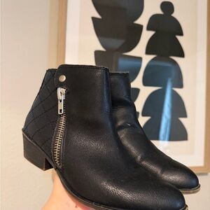 Black Quilted Ankle Boots